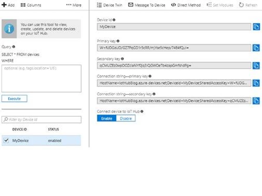 Profiteren Van De Azure Iot Hub Device Connection String Betabit