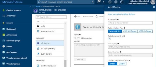 Profiting From The Azure Iot Hub Create Device Betabit